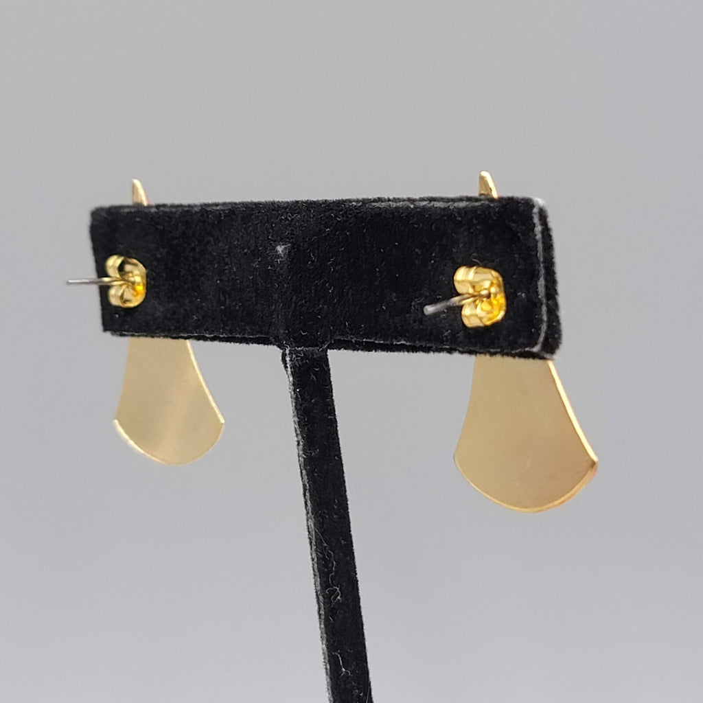 Vintage Red Enamel Pierced Earrings Statement Drop 1 1/8"