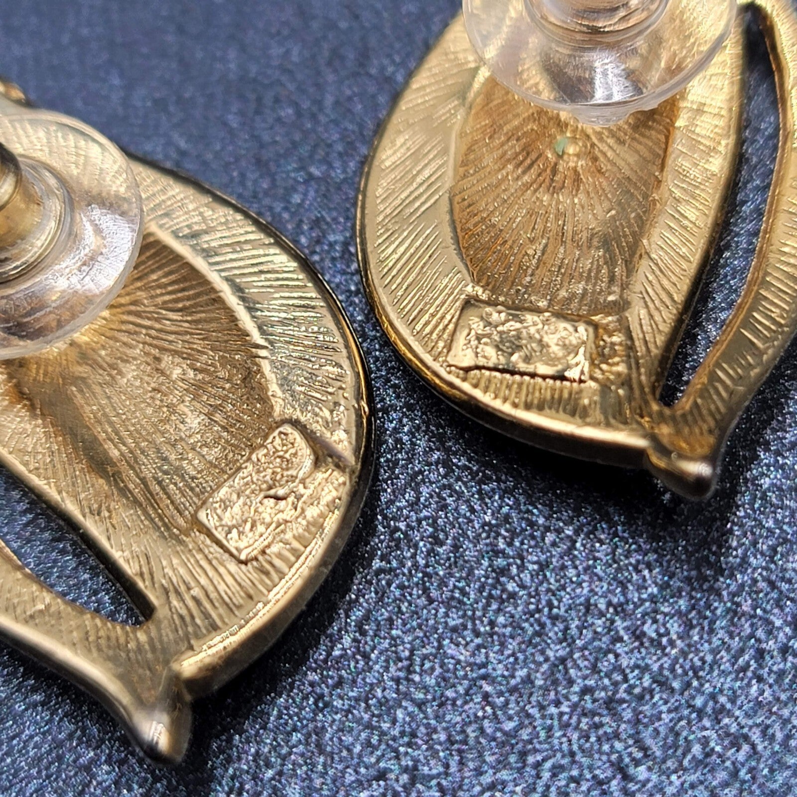 Vintage Pierced Earrings White Enamel Gold Plated Drop 1.25"
