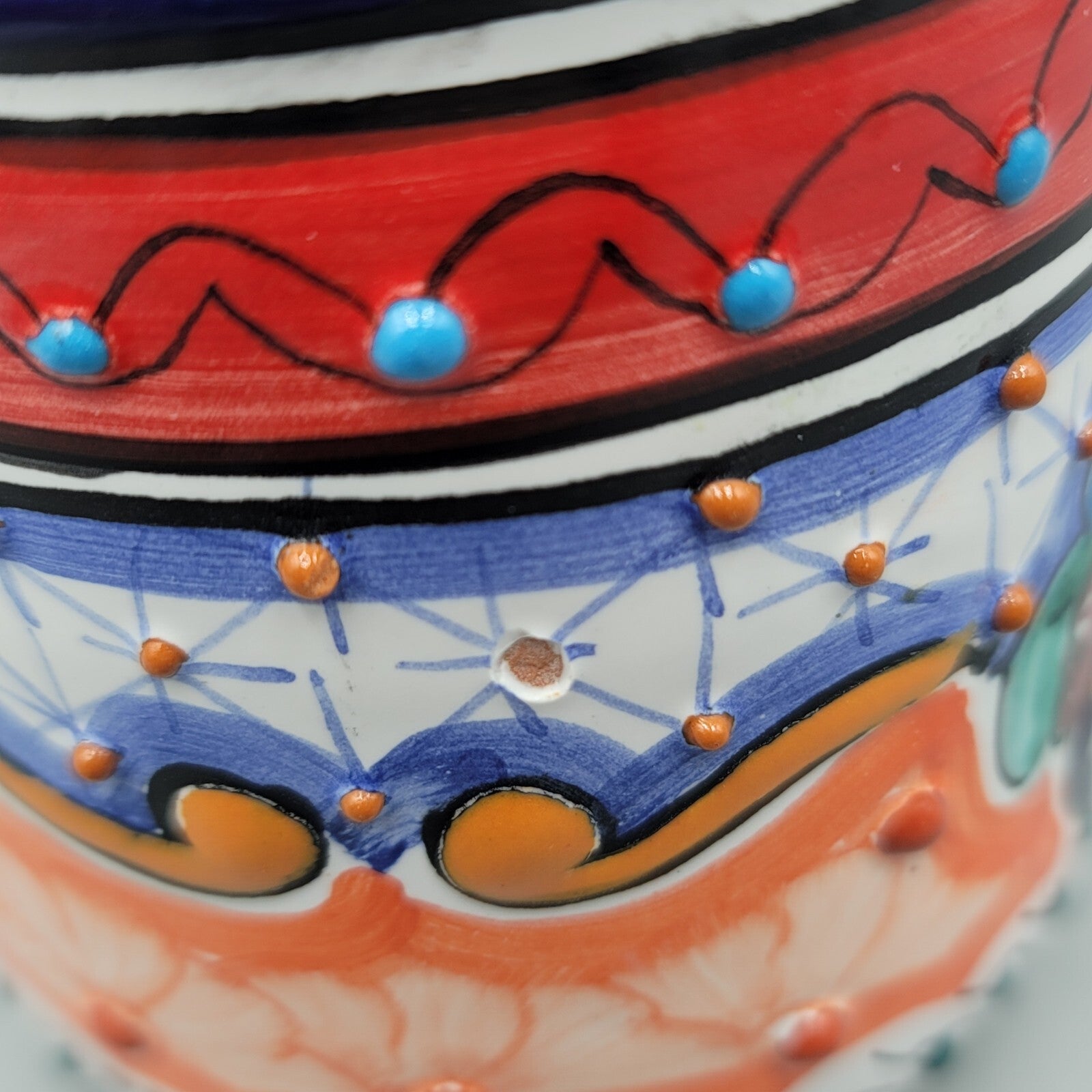 Talavera Pottery Coffee Mug Mexico Mexican Ceramic Hand Painted Red