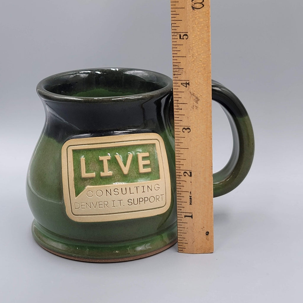 Sunset Hill Stoneware Coffee Mug Green LIVE Consulting Denver IT Support