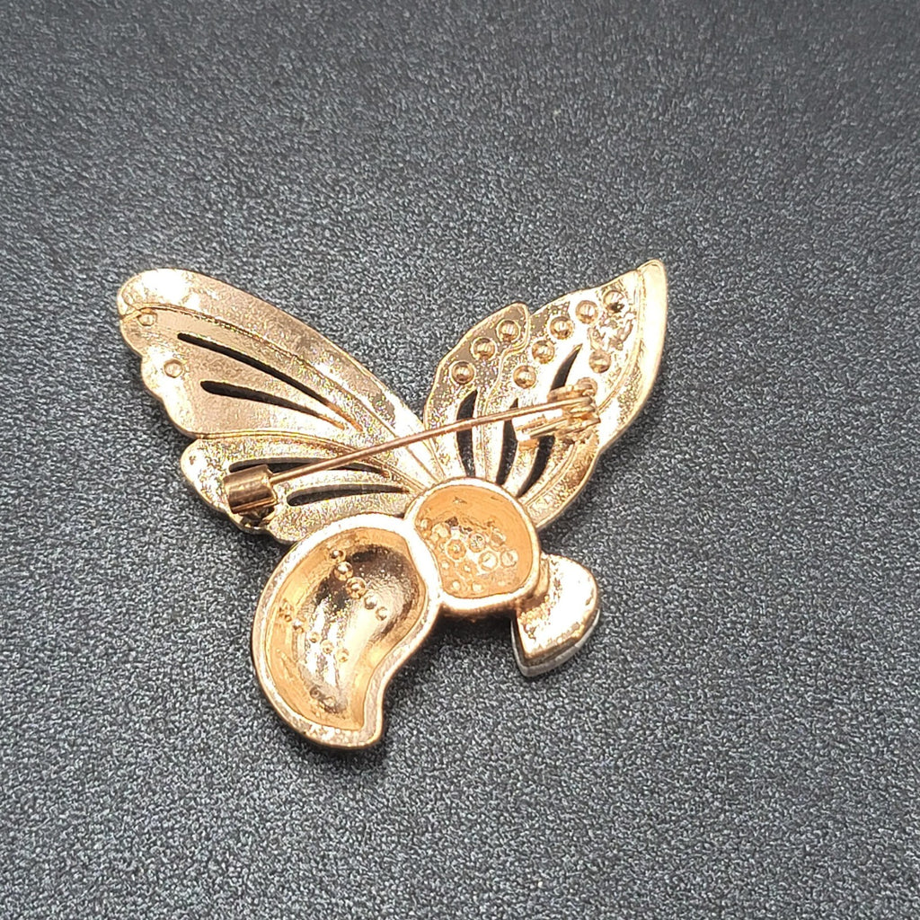 Crystal Rhinestone Brooch Bee Green AB Black Enamel 2"