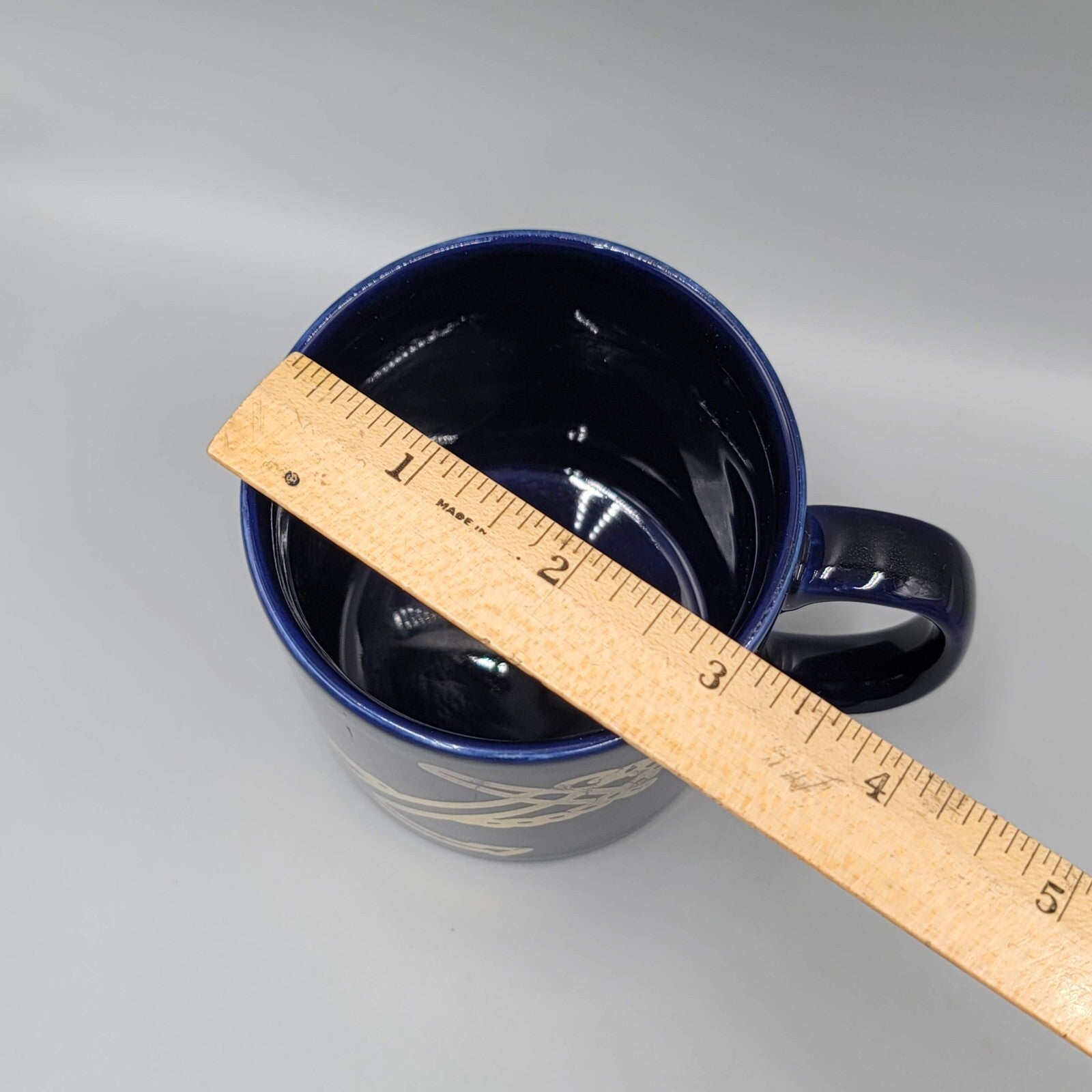 Vintage NAVY KilnCraft Staffordshire England Cobalt Blue Gold Anchor Coffee Mug