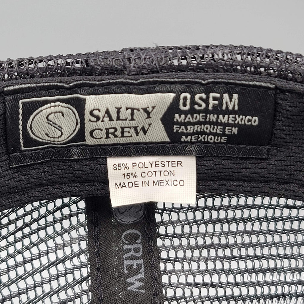 Salty Crew Dos Palms Find Refuge in the Sea Black Snapback Trucker Hat