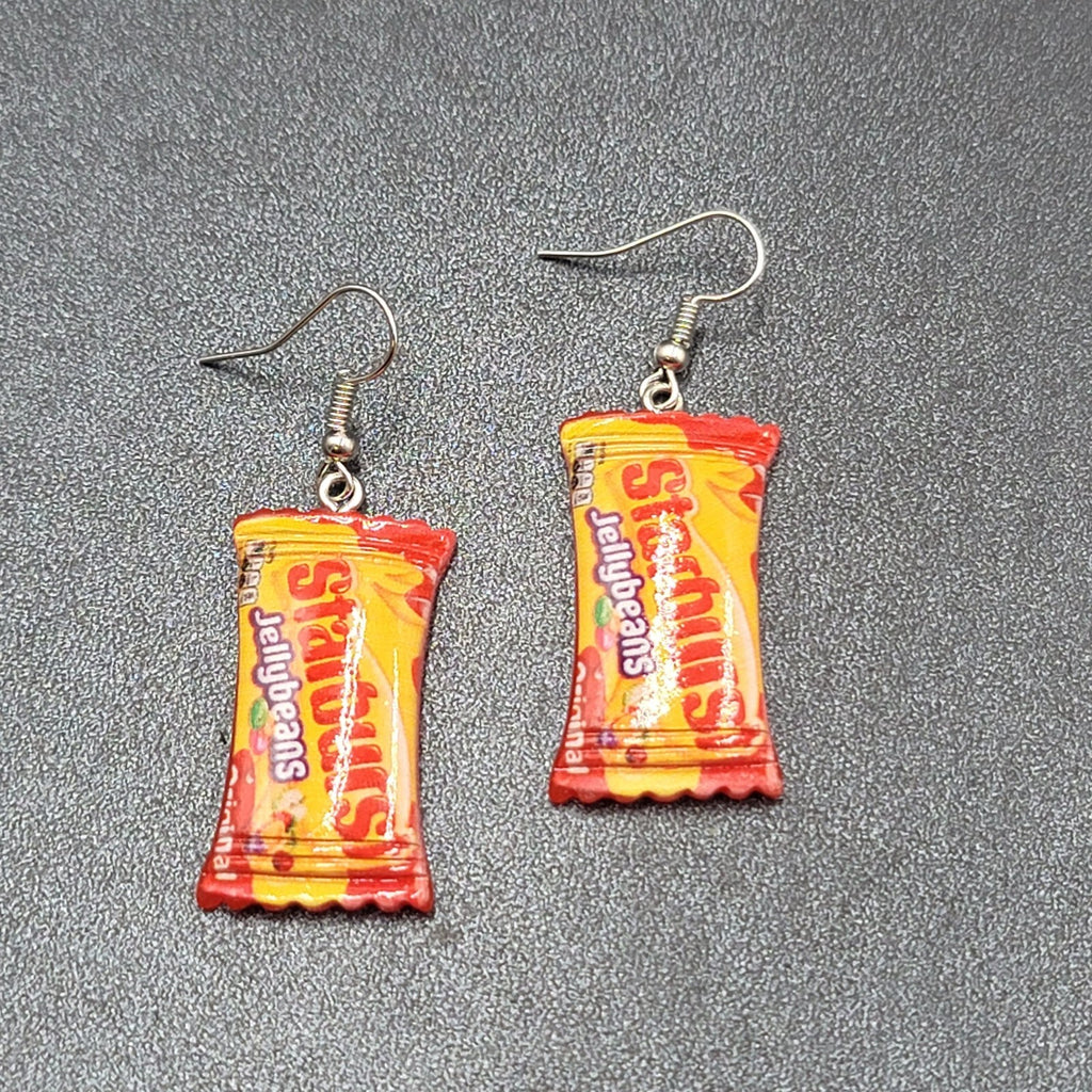 New STARBURST JELLYBEANS Candy Pierced Earrings Acrylic Dangle 1.25"