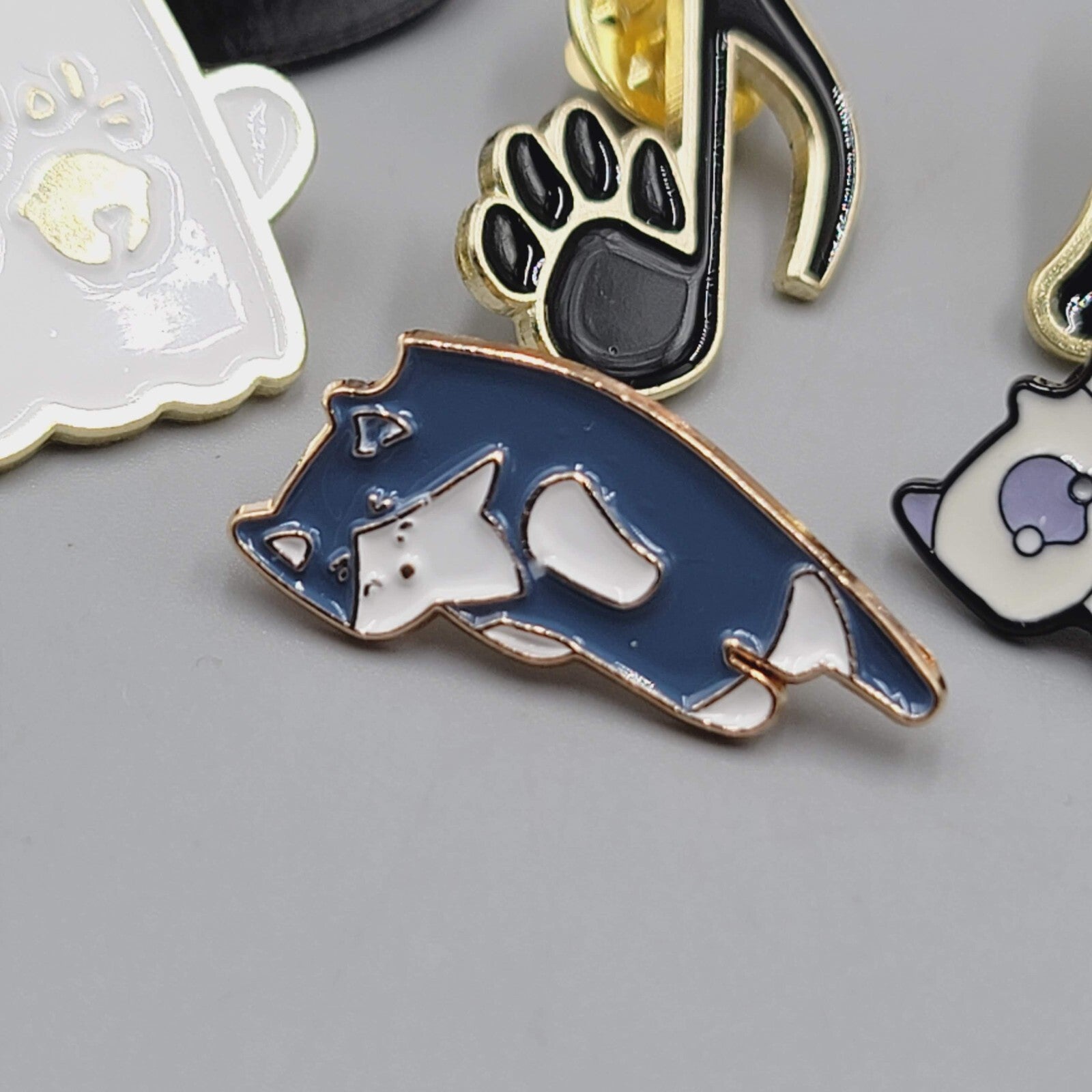 Lot of 7 Cat Theme Enamel Lapel Hat Pin Kitty Cats