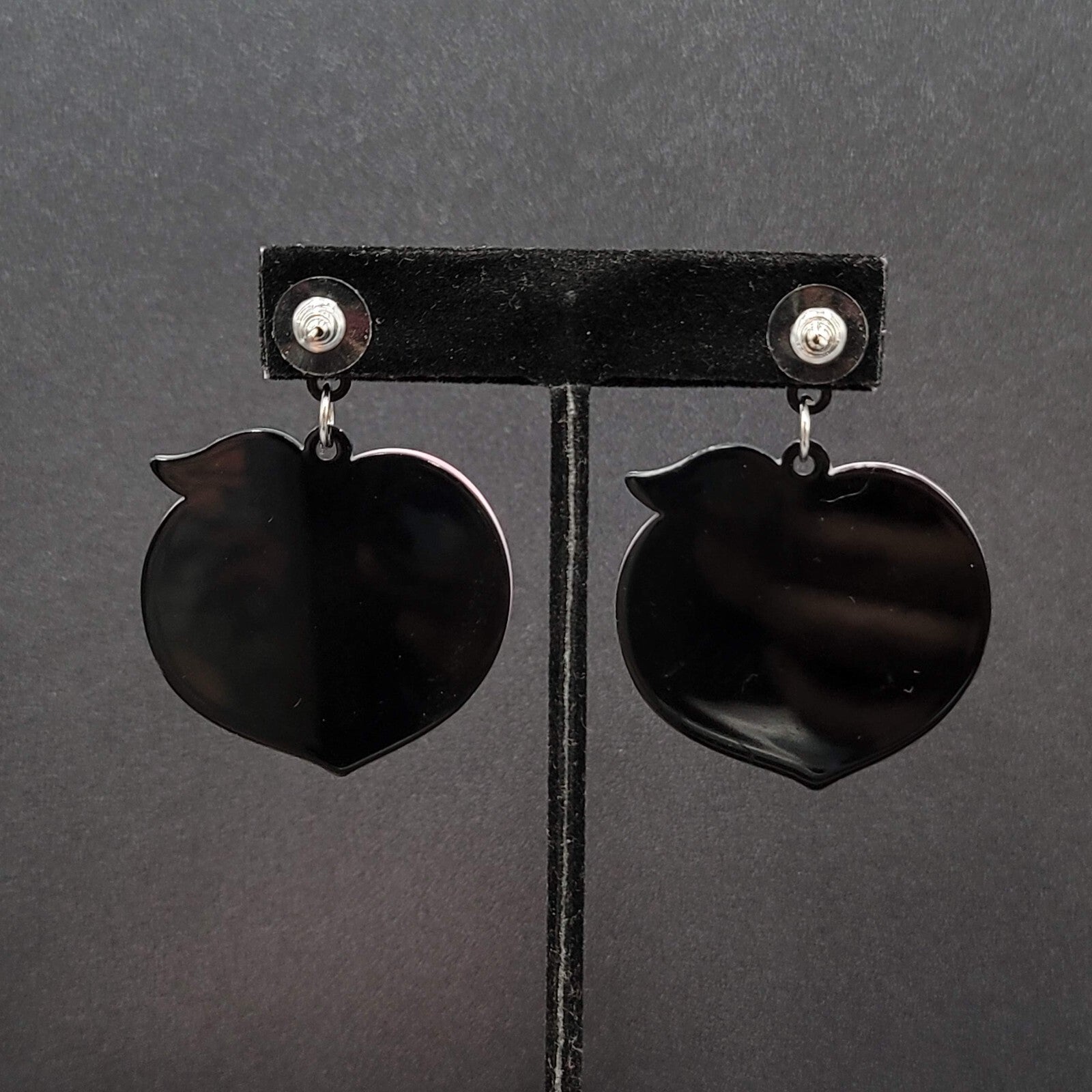 Pierced Earrings Pink Peach Large Statement Acrylic Dangle 2"