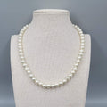 White Bead Necklace Faux Pearl Imitation Pearl 16"-18"