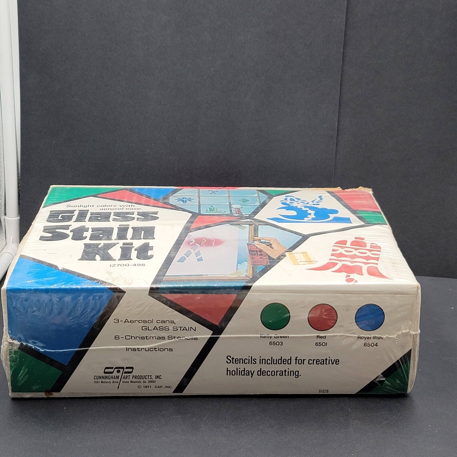 Glass Stain Kit Cunningham Art Products Vintage Christmas Craft New SEALED