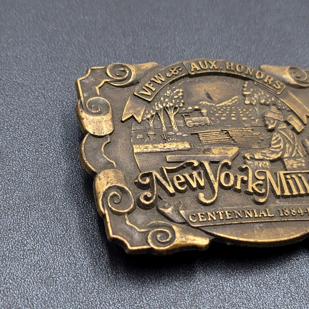 Vintage New York Mills VFW AUX Honor Centennial 1884-1984 100 Year Belt Buckle