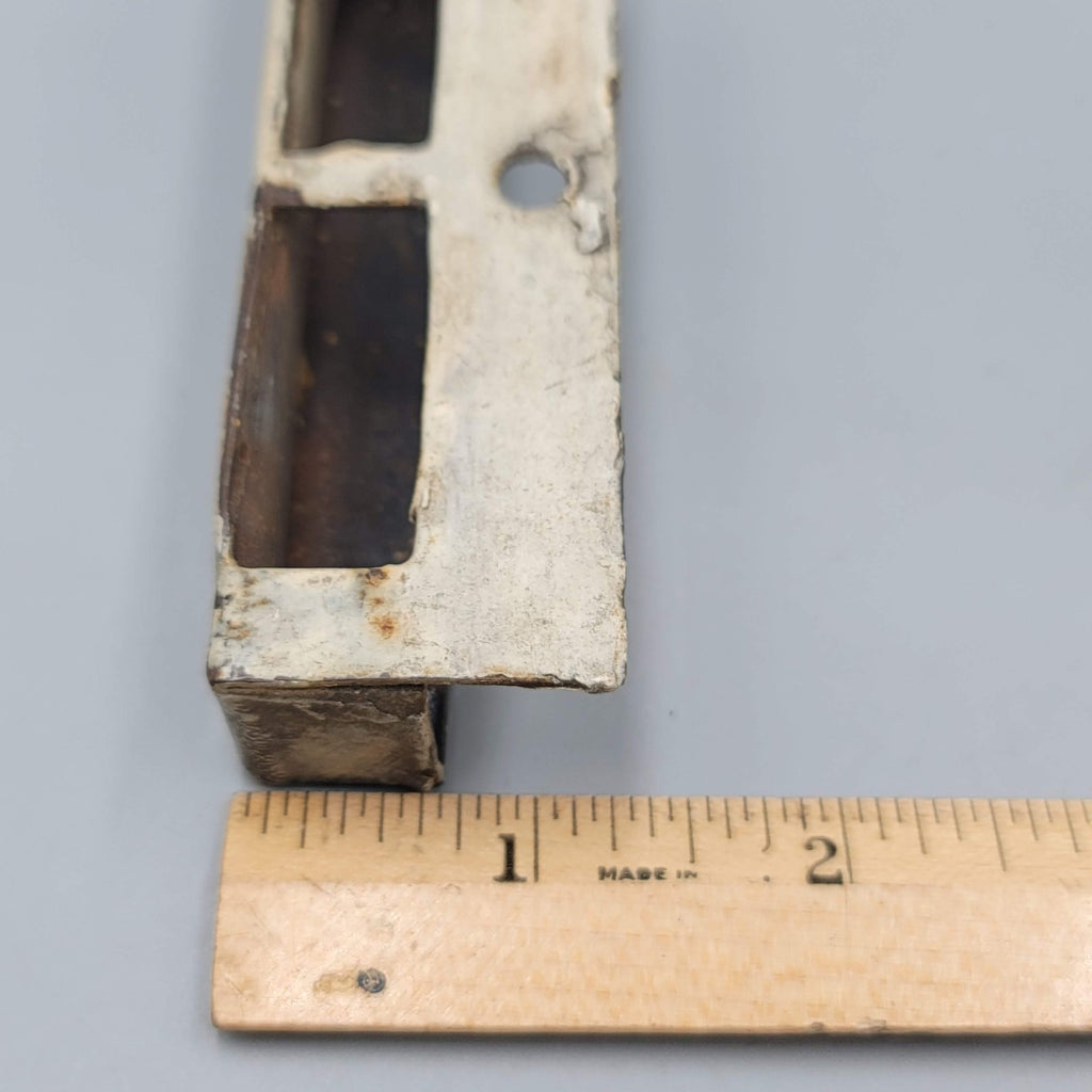 Vintage Surface Mount Lock Keeper Reclaimed Salvage Replacement Part Steel Gold