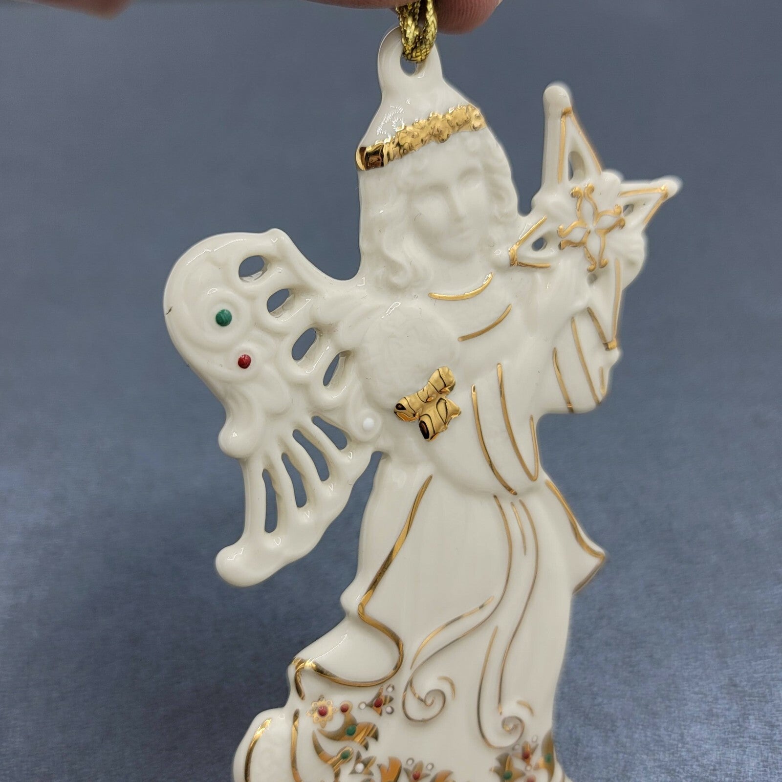 Lenox Renaissance Angel Bisque Ivory Porcelain Christmas Ornament 5 1/4"