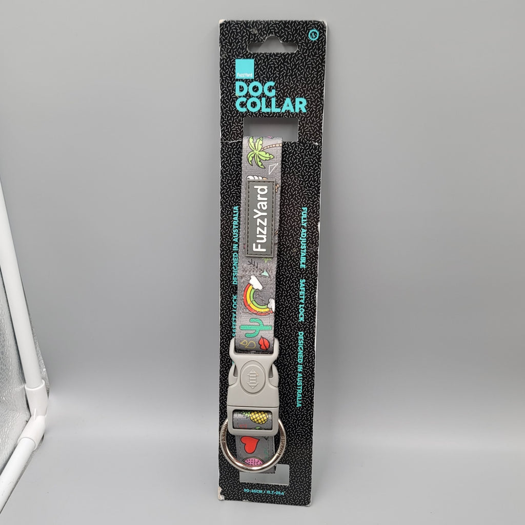 FuzzYard Gray COACHELLA Print Collar Large Puppy Dog NWT