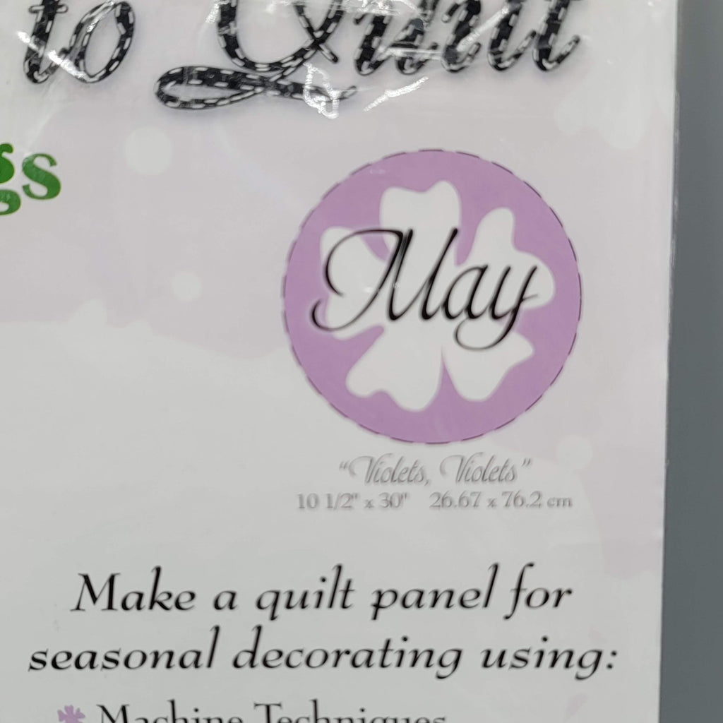 Learn To Quilt Wall Hangings Kit May Violets Purple Flowers Roberta Elliot