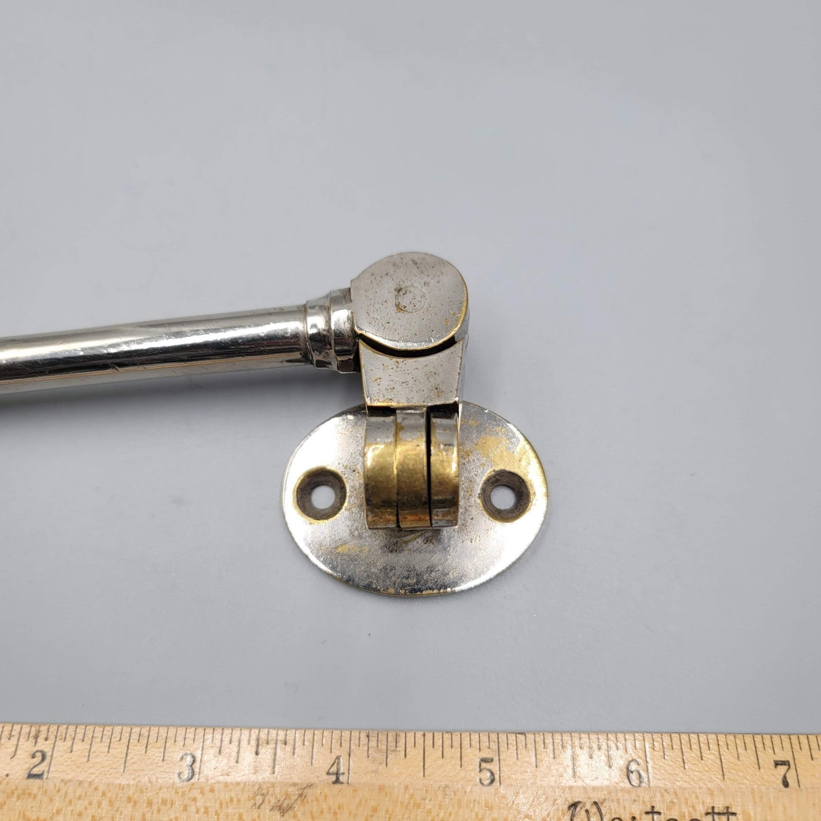 Vintage Heavy Duty Gate Hook Silver tone Pivots Salvage Hardware