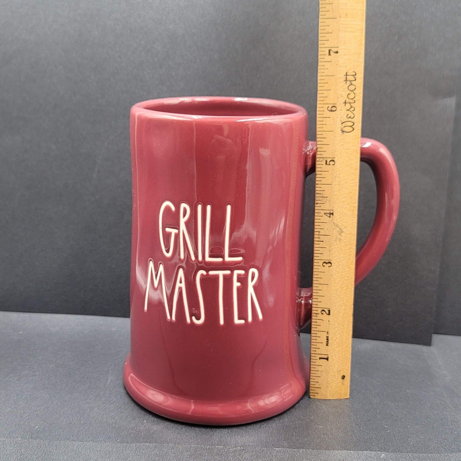 Rae Dunn Grill Master Coffee Mug Burgundy Red Large 20 oz