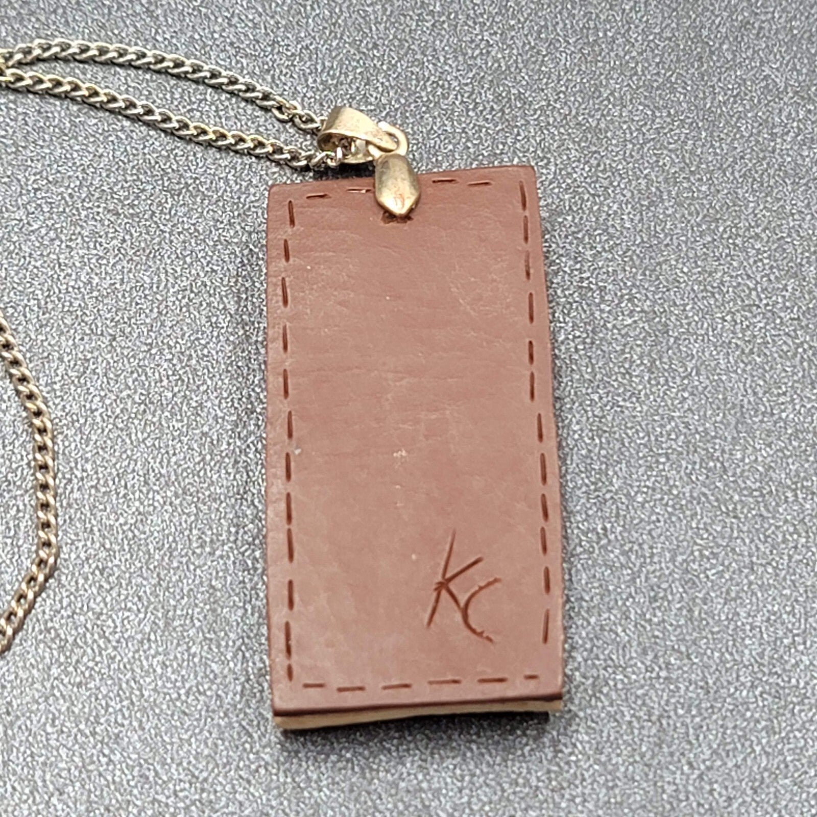 Artisan Hand Made Wood Burning Pendant Necklace Flowers Mountains Silver tone 18