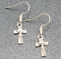 Pierced Earrings Tiny Dainty Crucifix Cross Dangle 5/8"