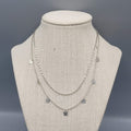 Butterfly Necklace 2 Chain Silver tone Scroll Chain Delicate 14" and 17"