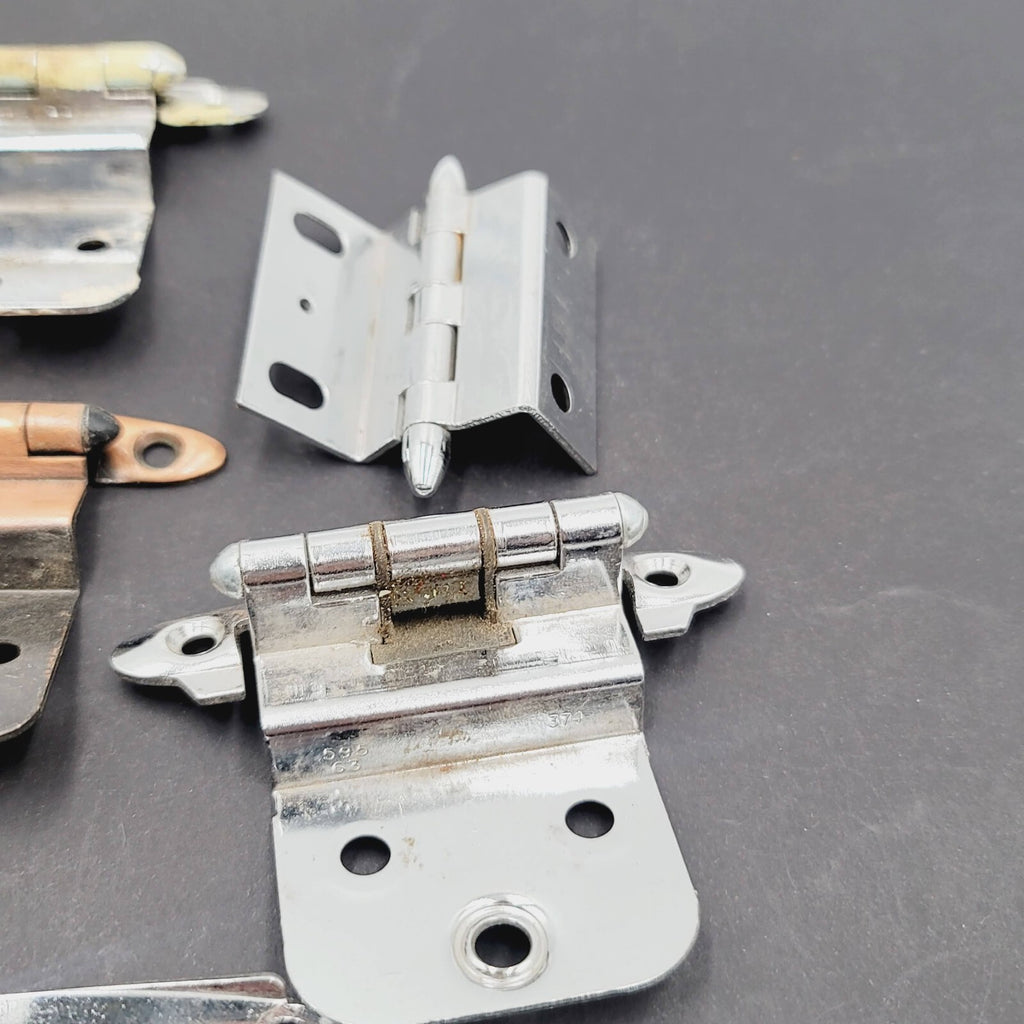 LOT of 10 Vintage Reclaimed Used Cabinet Offset Hinges Mix Lot All Salvaged