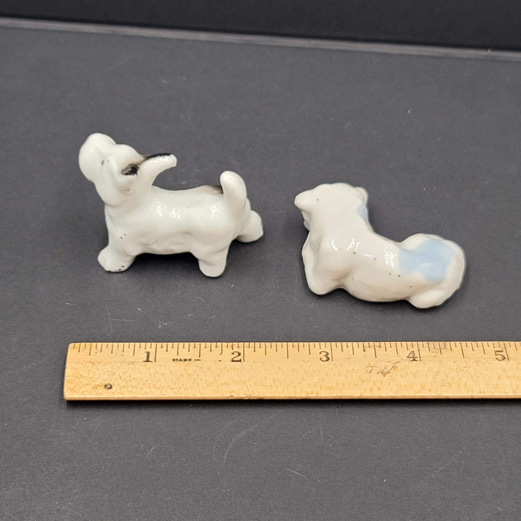 Vintage Ceramic Dog 2 in Scottie Dachsund Miniature