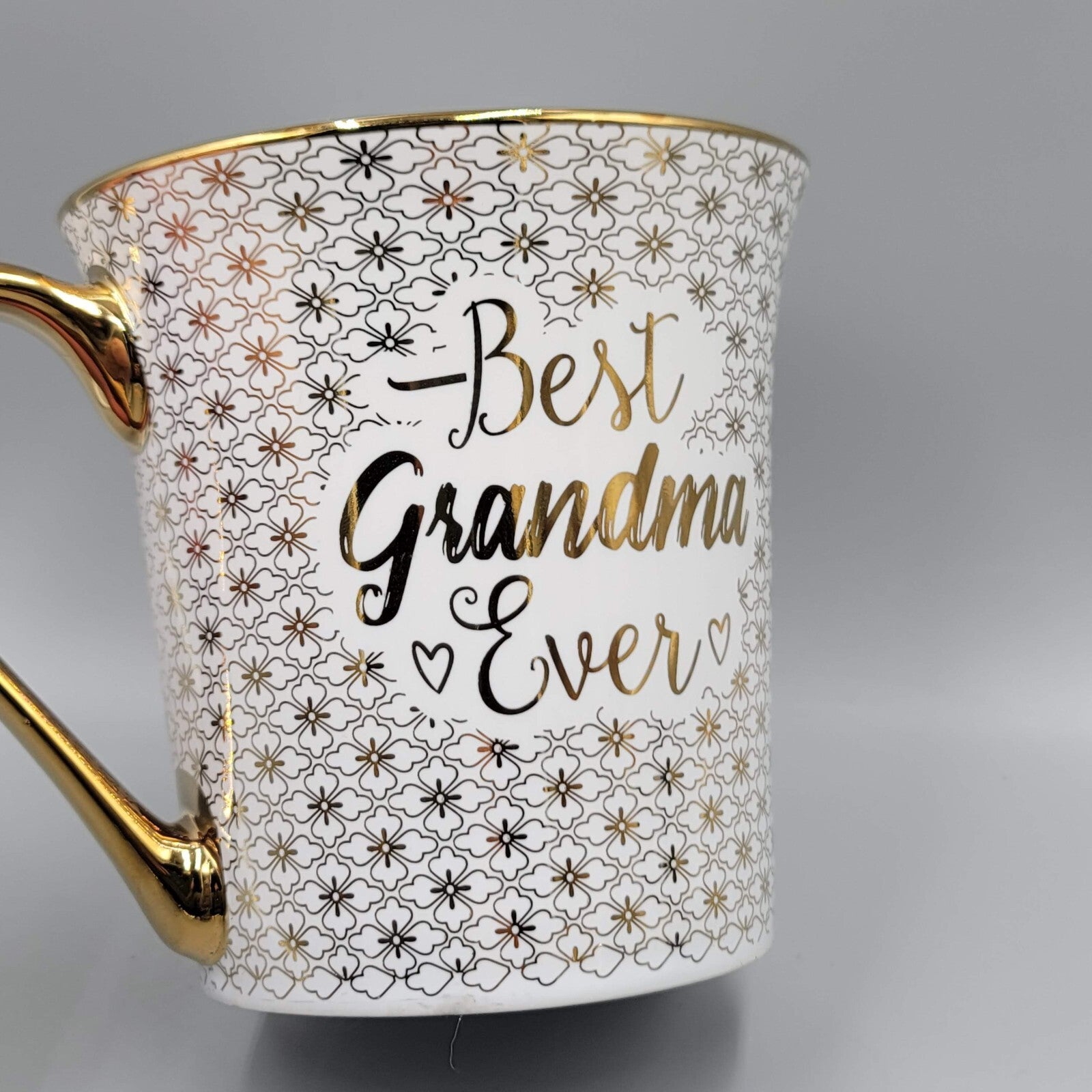 Best Grandma Ever Coffee Mug White and Gold 10 Strawberry street Large Size