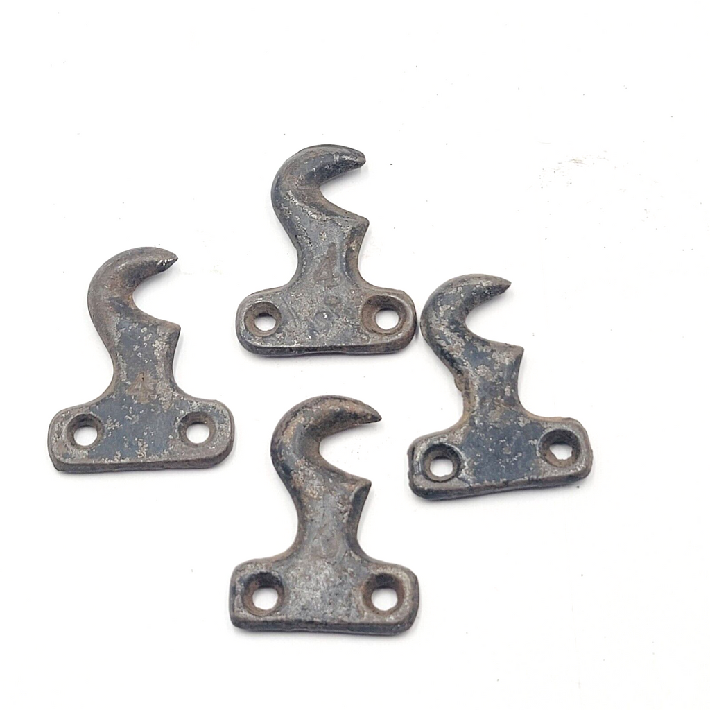 Vintage Window Sash Lock Keepers Lot of 4 Black Cast Iron