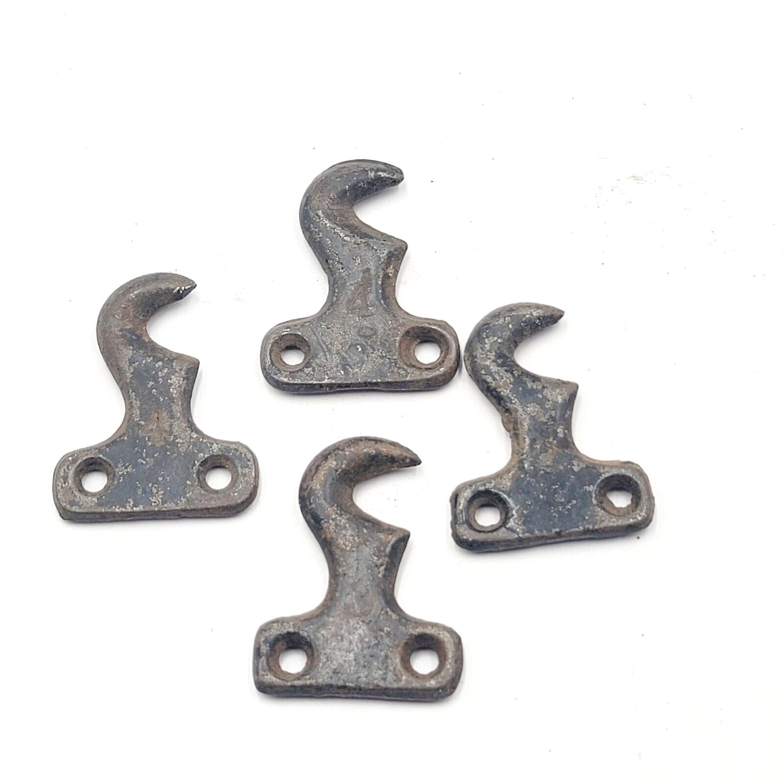Vintage Window Sash Lock Keepers Lot of 4 Black Cast Iron