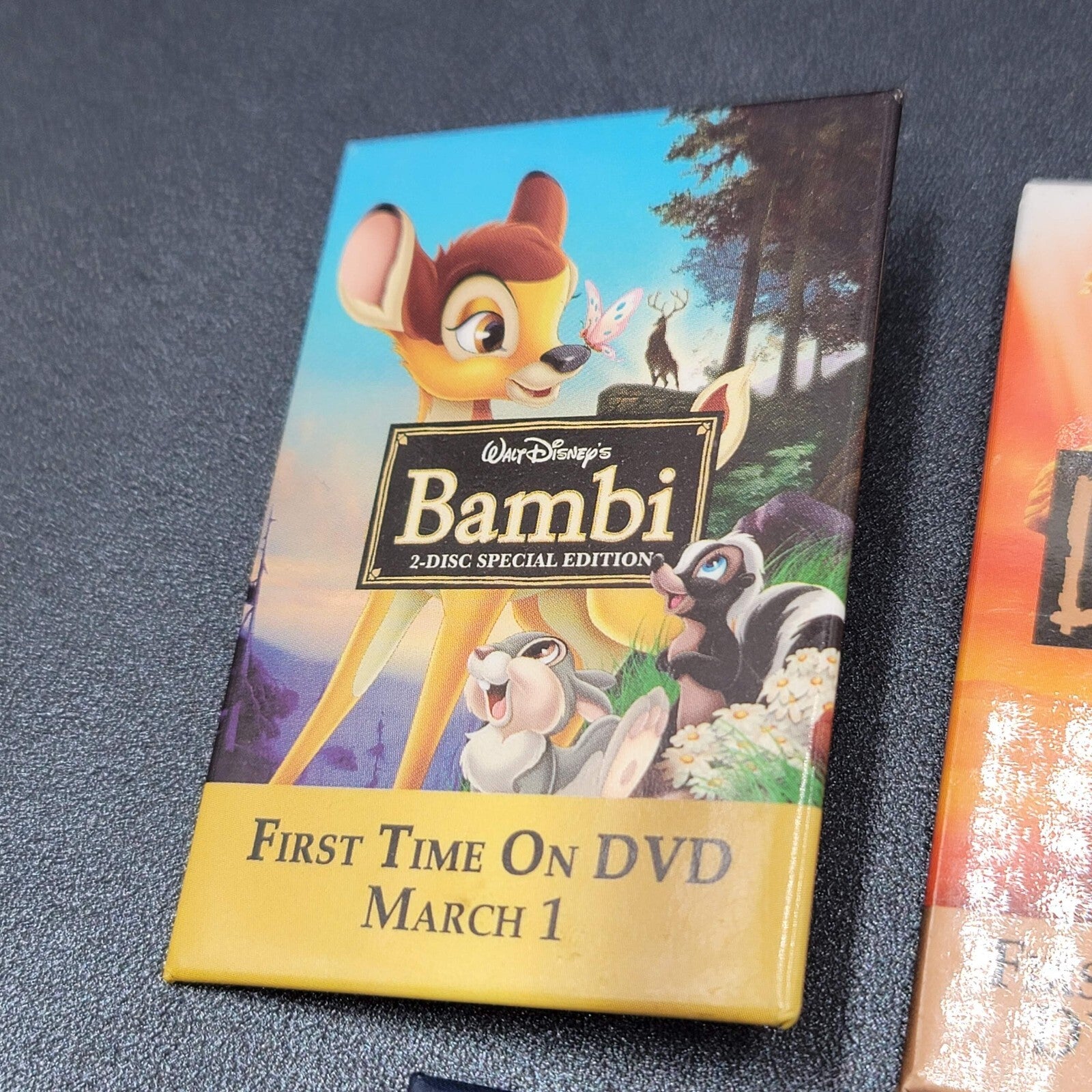Vtg Disney Lot Movie Promo Pin Back Buttons Bambi Lion King Beauty and Beast