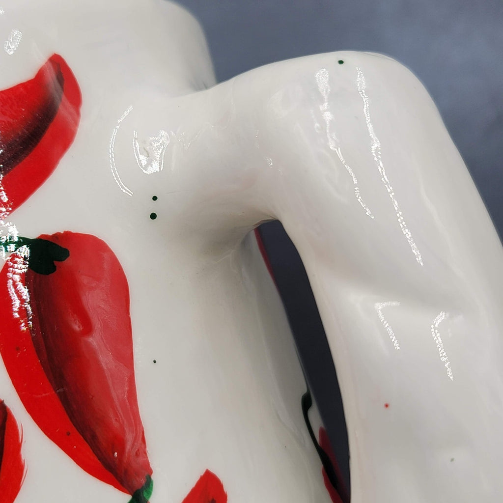 Mexico Clay Coffee Mug Red Chili Peppers Handmade Souvenir