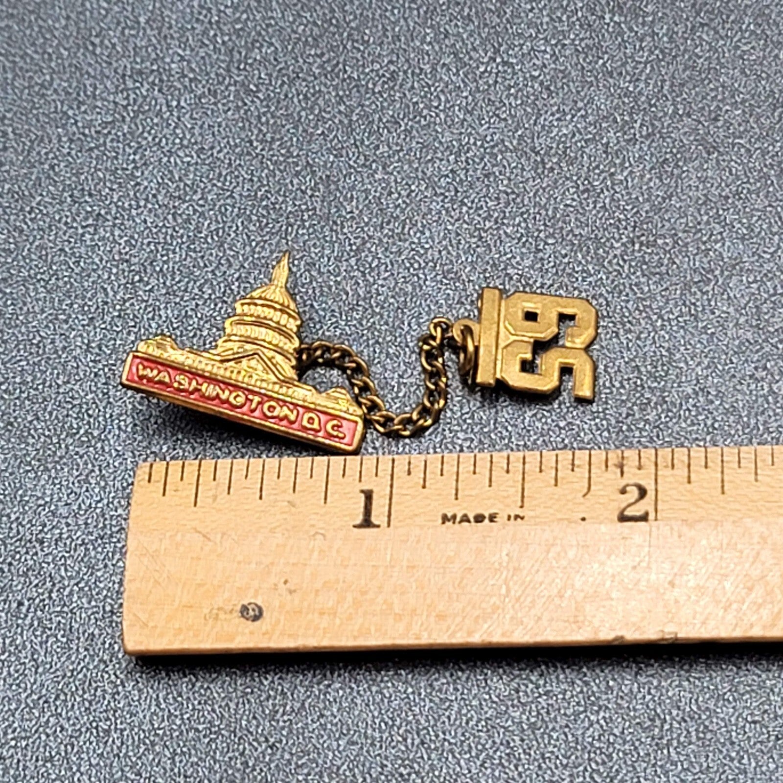 Vintage Gold tone Metal Washington DC 1965 Tie Lapel Pin