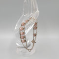 Vintage Sterling Rosary Pink Moonglow Capped Beads Bracelet 7"