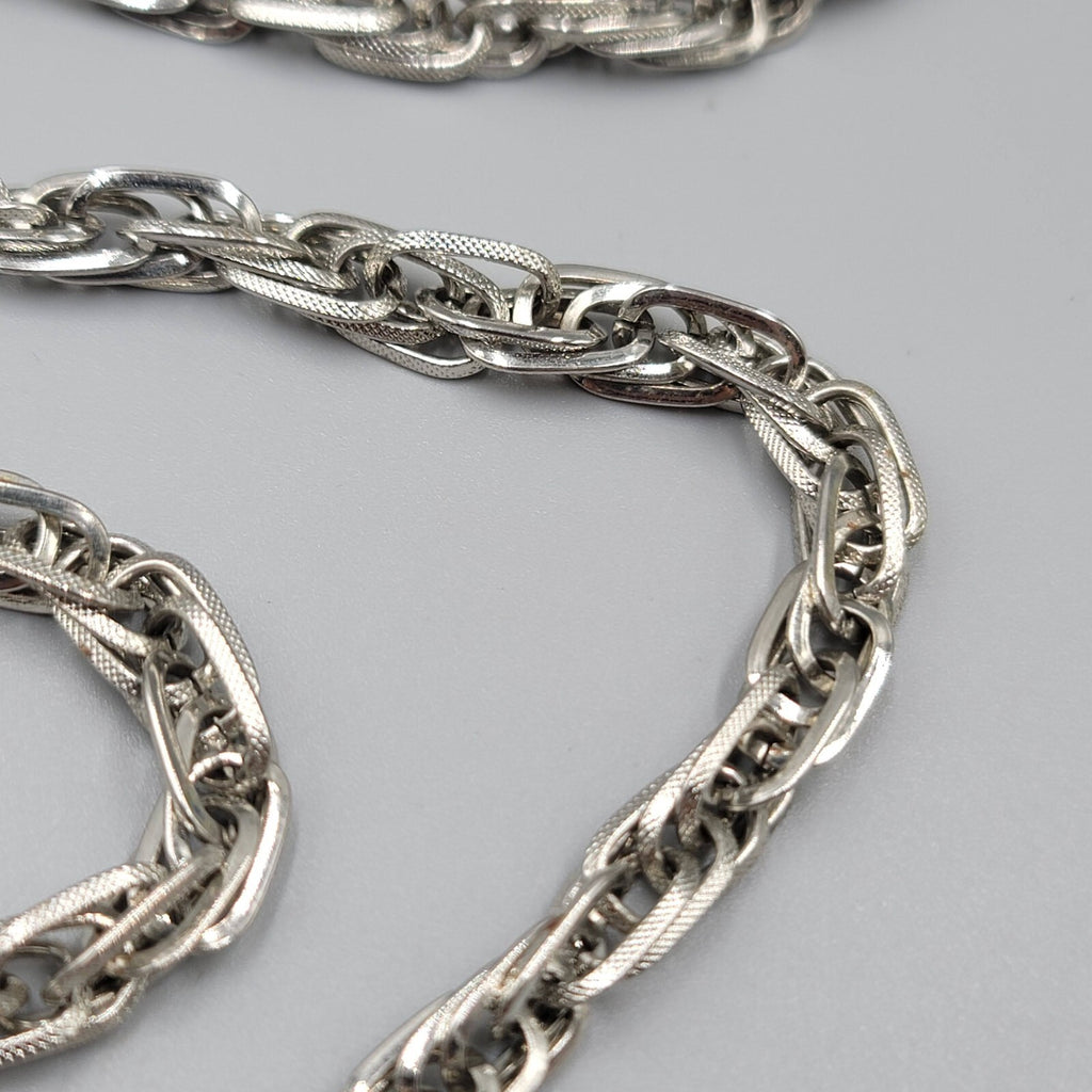 Vintage Statement Chain Necklace Multi Link Long 30" Estate Costume Jewelry