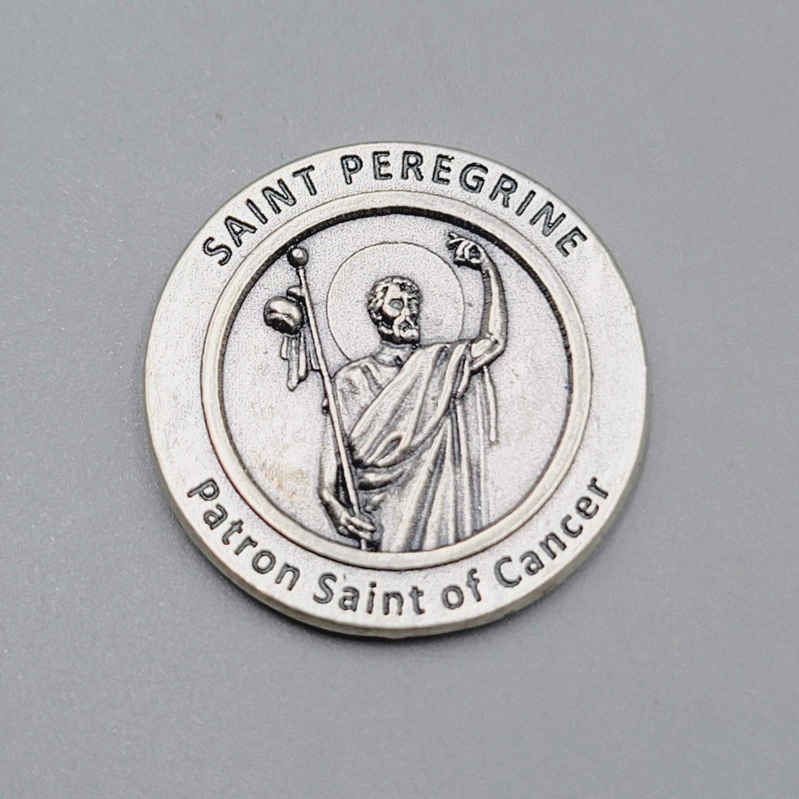 Saint Peregrine Patron Saint of Cancer Prayer Coin Token Medal Pocket Token Gift
