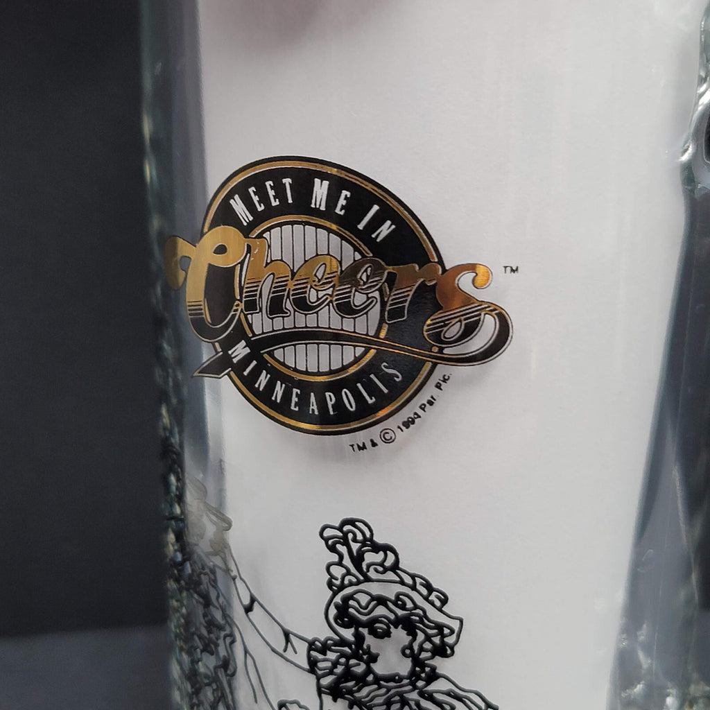 Cheers Meet Me In Minneapolis Clear Mug with Black Etching Beer Stein Souvenir