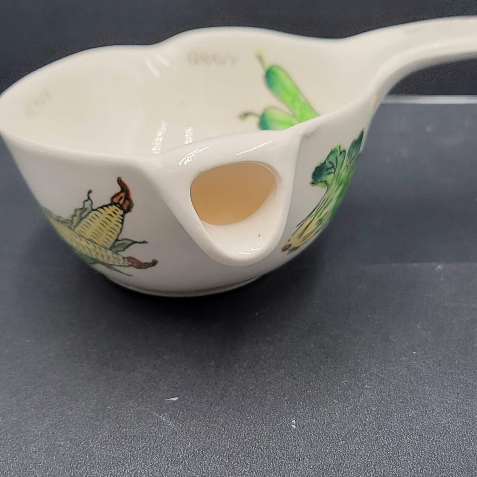 Vintage Ceramic No Drip Gravy Fat Separator Vegetable Design Kitchen King JAPAN