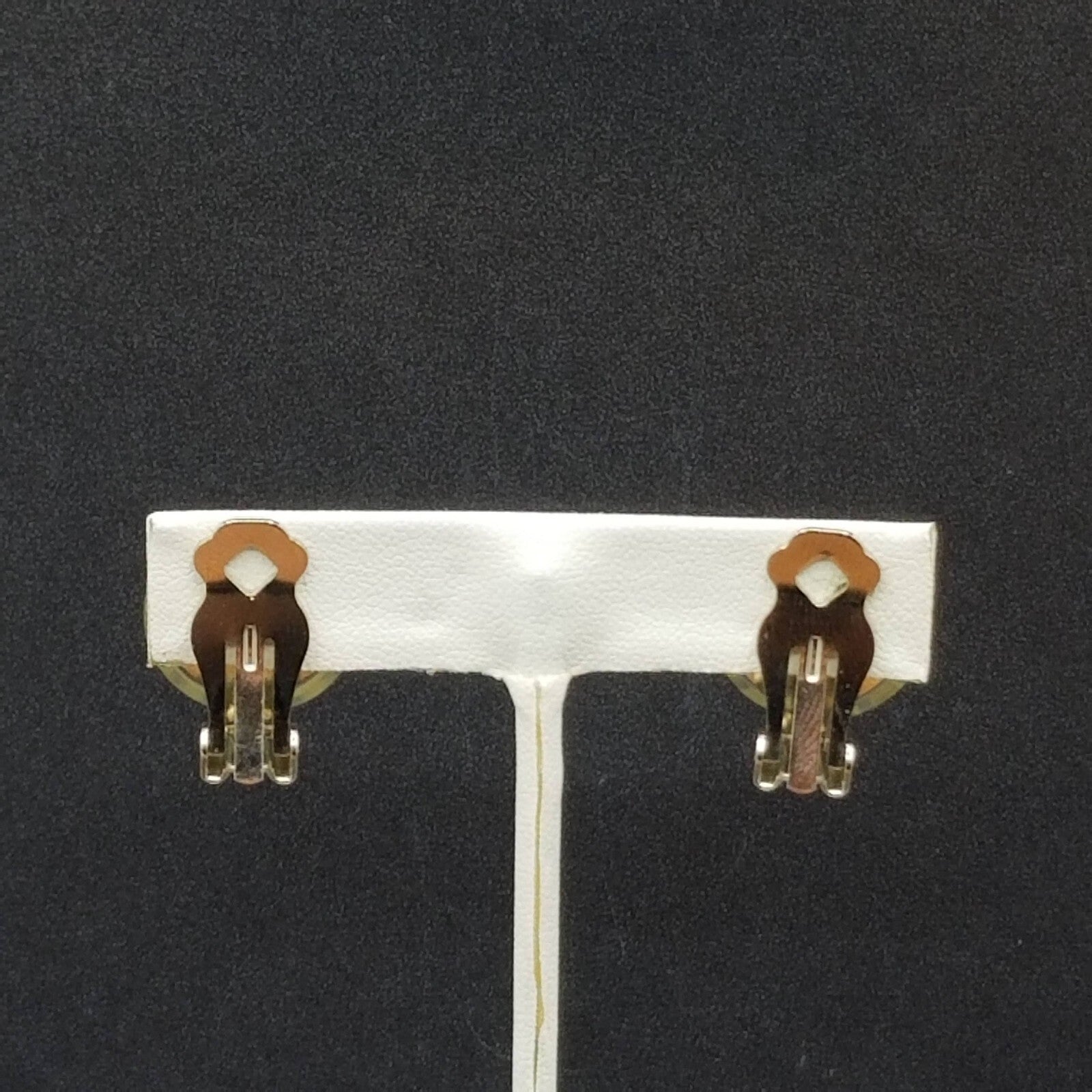 Vintage Clip on Earrings Black Crystal Button Style Stud 3/4"
