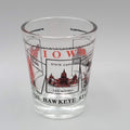 Vintage IOWA Shot Glass Red and Black Letters Souvenir