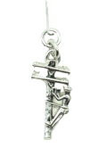 Line Worker Silver tone Dangle Charm Pendant Only 1 1/4"