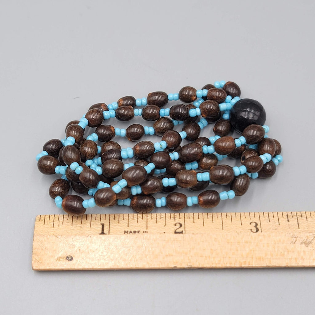 Vintage Seeds Bracelet Beaded Elastic Multistrand 6"
