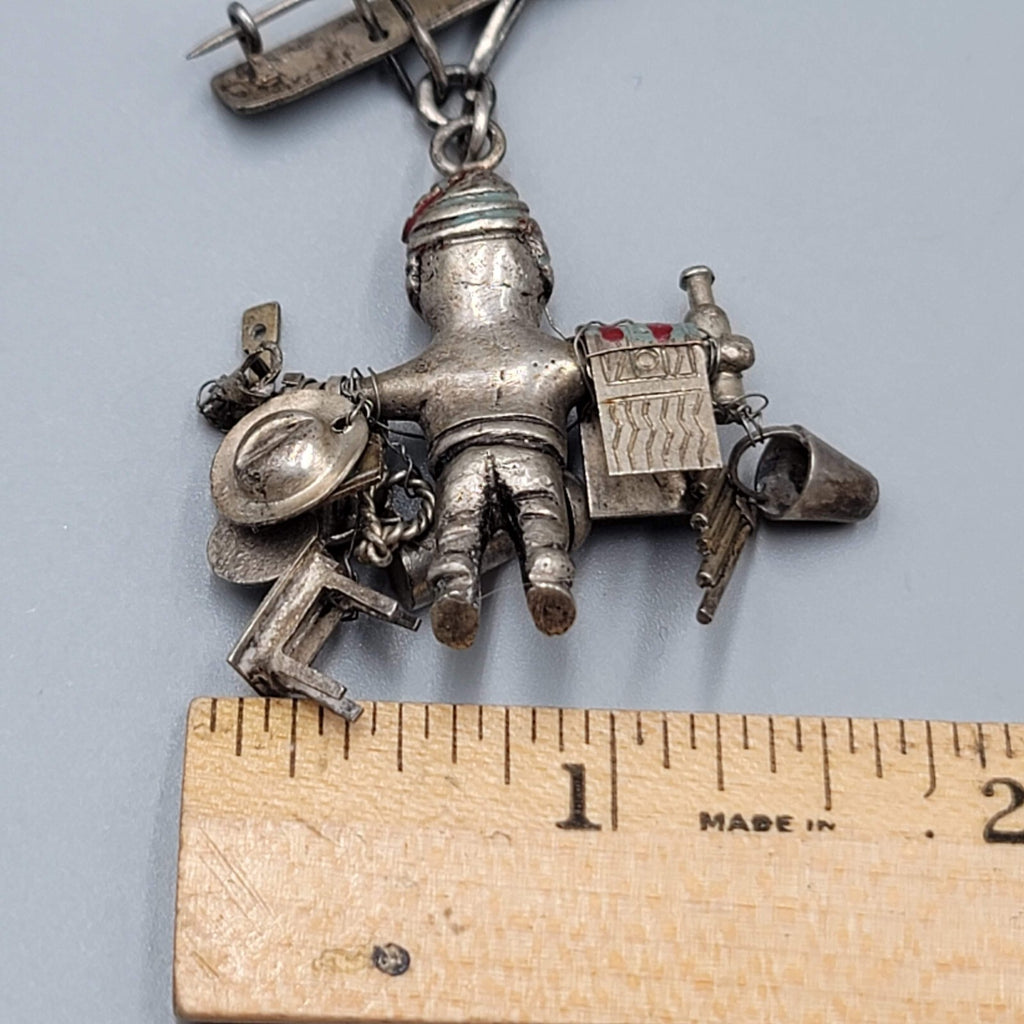 Vintage Sterling Silver Brooch Pin 925 Pendant Peru Figural Junk Dealer SO CUTE!