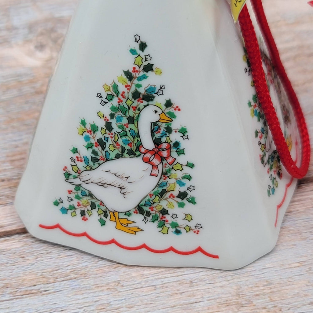2 Porcelain Christmas Ornaments JASCO FESTIVE FRAGRANT Cardinal & Goose