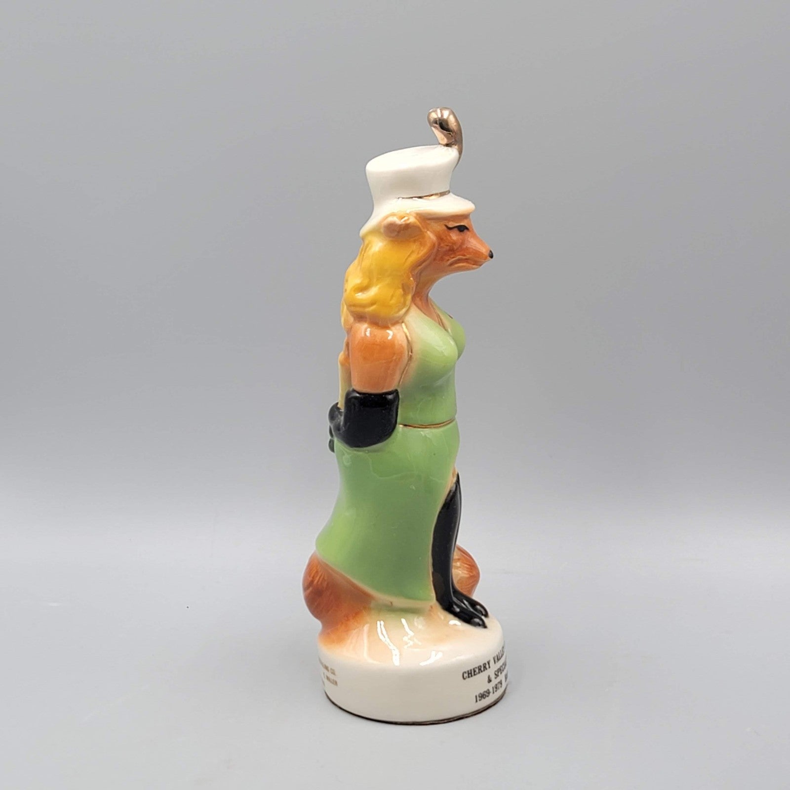 Vtg Jim Beam Regal Fox Cherry Valley Club Happy Birthday Ceramic Paperweight
