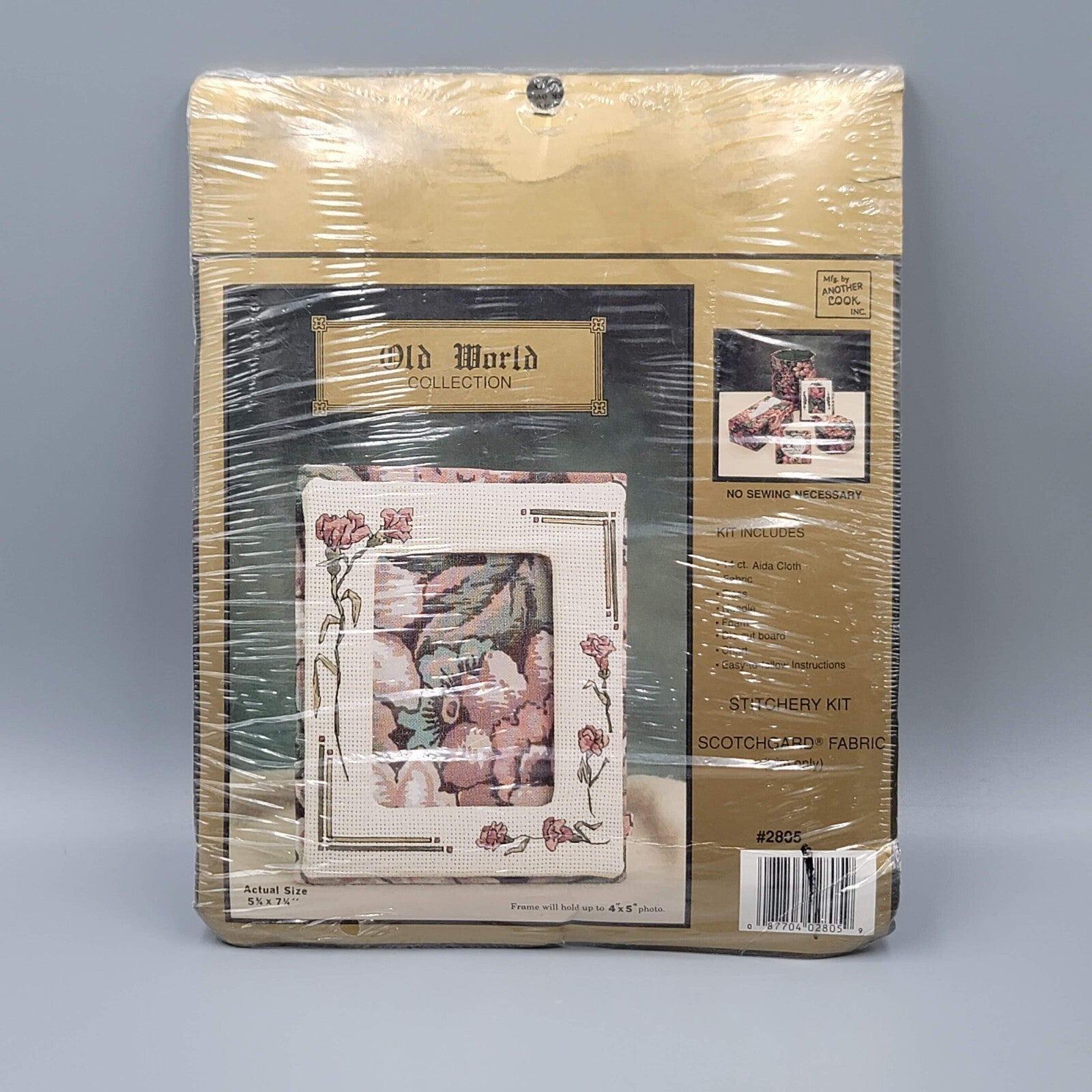Old World Collection Stitchery Kit Embroidery Photo Frame Kit 4x6" Vintage Craft
