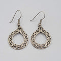 Vintage Pierced Earrings Silver tone Open Filigree Dangle 1"