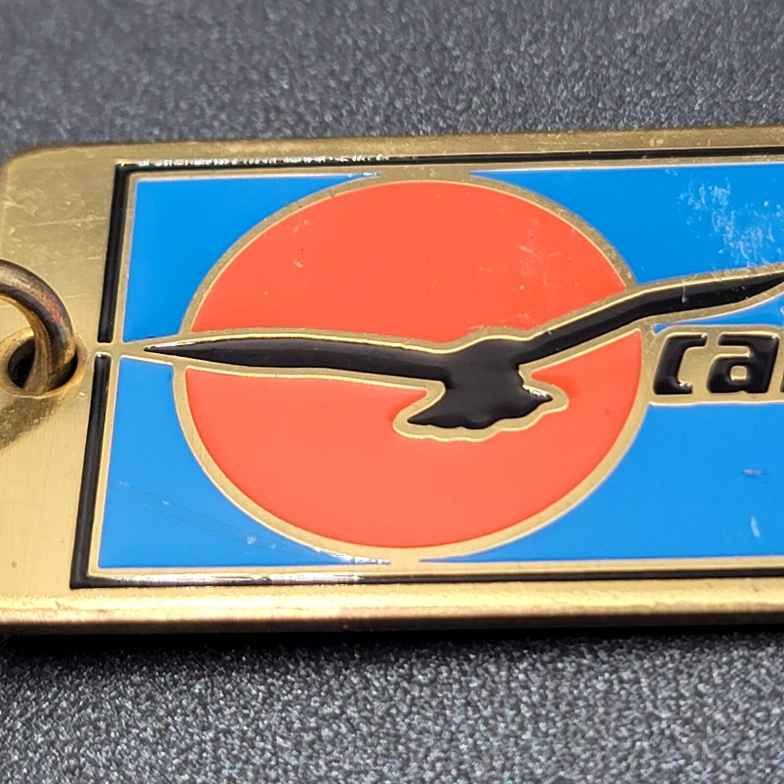 Vintage California Seagull Metal Keychain Souvenir 1980s 2 3/8"