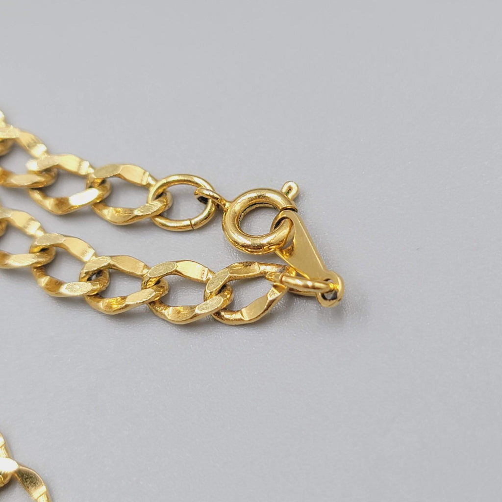 Vintage Gold Plated Curb Chain Necklace Long 24" Estate Costume Jewelry