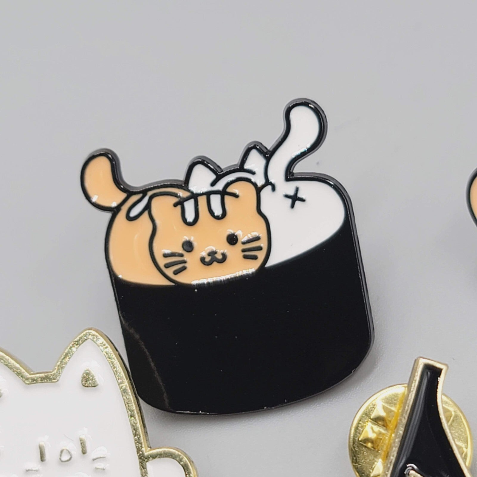 Lot of 7 Cat Theme Enamel Lapel Hat Pin Kitty Cats