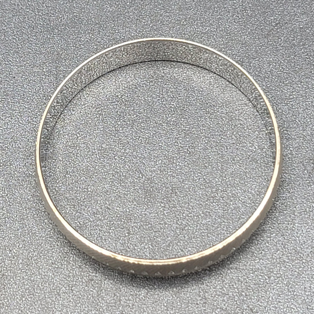 Vintage Monet Bangle Bracelet Silver tone Etched Design 7 3/4" x 1/2" Wide