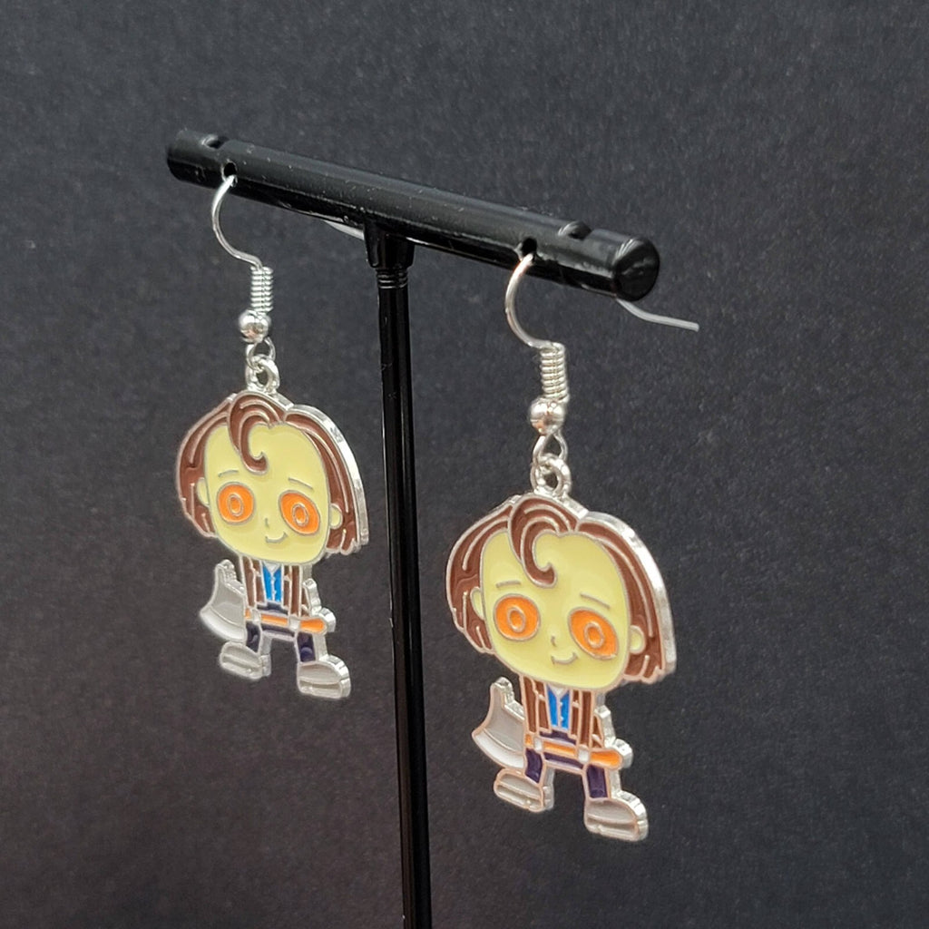 Jack Torrance Pierced Earrings Enamel The Shining Horror Movie Dangle 1.25" FS