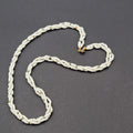 Vintage White Seed Bead Twist Necklace 18" Estate Jewelry